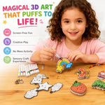 Aqua Puffs 3D Art Kit for Kids, Mess-Free Paint by Number Princess & Unicorn Crafts