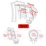 Chastity Cage-Double Head Lock Sex Toys Penis Cage Matching With 2 Invisible Locks And 3 Different Size Carabiners Sm Adult Toys Chastity Device Cock Cage Exercise Male Penis (Short)