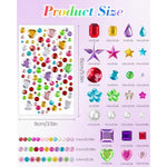 6124 Pcs Self-Adhesive Gem Stickers, Acrylic Rhinestones for Face & DIY Crafts