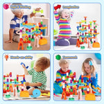 Marble Run For Kids,135 Pcs Marble Maze Track Set - Educational Building Block Toys Set For Boys Girls Stem Learning (75 Blocks + 60 Marbles)