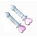 Crystal Glass Wand Dildo, Glass Wand, Heart Of Glass Pink Glass Dildo Wand, Luxury Adult Toy For Women And Couples (Style B)