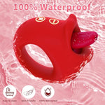 Vibrator Adult Sex Toys For Women, 2 In 1 Silicone Mouth Tongue Clitoral Stimulator Sex Toy With 10 Licking Biting & Vibrating Modes, G-Spot Vibrator For Female Couples Games Red