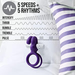 Noje C3 - Rechargeable Vibrating Silicone Cock Ring - 10 Unique Vibration Modes - Ultrasilk Smooth, Stretchy For Comfort - Clit Stimulating, Performance Enhancing Sex Toy For Couples