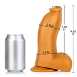 Realistic Dildo With Powerful Sucker Base, Liquid Silicone Thick Dildo Penis Soft Skin-Friendly G-Spot Giant Dildo With Thick And Rough Testicle Base (L)