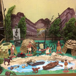 Native American Figurines Set Miniture Indian Figure Toys Indian Figurines For Kids Indian Figures Playset Includes Camp Fire Deer Bear Fox For Birthday Decoration School Projects - 12 Pcs