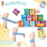 48Pcs Christian Snap Bracelets, Bible Verses Religious Slap Wristbands Slap Bracelets For Kids Sunday School Gifts Classroom Prizes