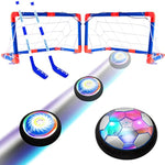 Rechargeable Hover Hockey Soccer Ball Set With Led Lights And Foam Bumper, 2 Goals For Boys And Girls Ages 4 5 6 7 8-12 For Indoor/Outdoor Game