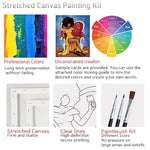 2 Pack Paint And Sip Canvas Painting Kit Pre Drawn Canvas For Painting For Adults Stretched Canvas Couples Games Date Night Afro Elegant Gentleman And Lady Couple Paint Party Supplies Favor
