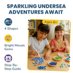 DIY Mosaic Kit for Kids Ages 8-12, Makes 4 Sea Creature Art Projects