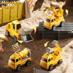 Construction Truck Toys Set For Kids Aged 1 2 3 4 5 6 7 8, Truck Playset With Toy Cars, Light And Sound, Movable Parts Construction Toys For Toddlers, Birthday Gifts For Boys Girls 2-4 4-7