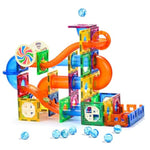 85Pcs Marble Run Magnetic Tiles Toy Building Blocks Stem Educational Child Brain Development Kit Magnet Construction Toys For Boys Girls Kids Age 5 6 7+ Years Old