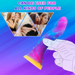 Realistic Silicone Monster Dildo Anal Dildo And Suction Cup Dildo Blue And Pink Mixed Anal Toys Fantasy Dildo Hands-Free Play For Anal Sex Lovers Female Masturbators And Gay Men Sex Toy (7.48 Inch)