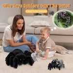 4Pcs Large Spider Plush, 16 Inch Mommy Spider Stuffed Animals With 3 Baby, Soft Cuddly Pillow Plush Gifts For Kids Boys Girls, Black