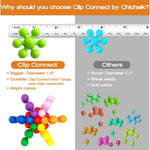 Clip Connect 100 Pieces | Diameter 1.5", Interlocking Solid Plastic Building Blocks Set Early Stem Educational Toy For Preschool Kids Boys And Girls, Promotes Fine Motor Skills & Sensory Development