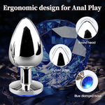 Deluxe Metal Anal Plug, Graceful Waterdrop Contour With Lustrous Blue Gemstone Accent - Durable, Body-Safe & Aesthetically Pleasing For Elevated Intimate Experience