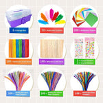 Jumbo Arts & Crafts Supplies Kit for Kids with Pipe Cleaners, Pom Poms & Storage Box