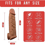 Penis Sleeve Extender Cock Sleeve Extension Sheath Silicone Penis Ring with Ball Stretcher Enlarge Thicken, Reusable Realistic Condom Enlarger Male Sex Toys for Men Couple