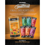 Doc Johnson GoodHead - Oral Delight Gel - 6 X 0.24 oz. Packets - Green Apple, Mint, Peach, Strawberry, Watermelon, Passion Fruit