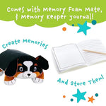Bernie The Bernese Dog Memory Foam Pillow Plush With Kid'S Diary That Stores In Belly Pocket, 15” Stuffed Animal, 6" Journal