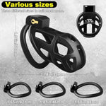 Chastity Cage Male Cock Cage,Chastity Device Male Chastity Cage With 3 Sizes Rings Invisible Lock Key, 3D Printed Lightweight Penis Cage Bondage Gear & Accessories For Abstinence And Exercise Black