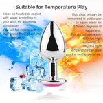 Anal Butt Plug 3Pcs Trainer Kit Metal Butt Plug Anal Trainer Toys Fetish Kinky Sex Love Games For Starter Beginner Men Women Couples (Blue)