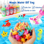 Water Elf Toy Kit for Kids, Glow in the Dark Aqua Gel Squishy Maker with 20 Gels & 16 Molds
