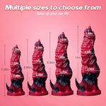 Hell Kiss Silicone Dildo For Men, Women, & Couples. Strong Suction Base Phthalate-Free Premium Red & Black Silicone Twisted Tongues Dildo