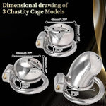 Hollow Chastity Device Sex Toys, Stainless Steel Cock Cage Set With 3 Penis Rings And Invisible Locking Clip Bdsm Bondage Fetish Gear Accessories (L)