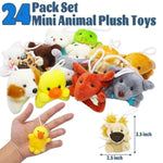 24 Packs Mini Plush Animals Toys, Animals Keychain Charms For Kids, Small Stuffed Animal Bulk For Kids, Easter Party Favors, Easter Basket Stuffers, Carnival Prizes, School Gifts