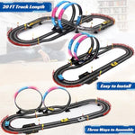 Slot Car Race Track Sets With 4 High-Speed Racing Car, 20Ft Electric Race Car Track For Boys And Kids, Dual Racing Game Lap Counter Circular Overpass Track,Toys Gifts For Adults Boys Ages 6 7 8-12