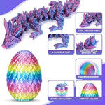 4Pcs 3D Printed Dragon Eggs With Dragon Inside, Mini Articulated Crystal Dragons Toys For Kids & Adults 3D Print Small Dinosaur Eggs Christmas Stocking Stuffers Birthday Gifts For Kids