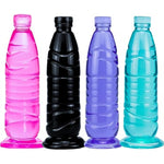 Silicone Sex Toy Anal Plug Realistic Dildo, 9.65 Inch Imitation Mineral Water Bottle Silicone Dildo, Striped Layered Design Experience Double Pleasure (Green)