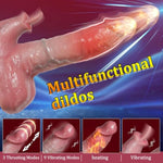 Sex Toys Thrusting Dildo Vibrator - Realistic Rabbit 8.6" Thick Dildos With 3 Thrusting & 9 Vibrating Modes For G Spot Vagina Anal, Silicone Suction Cup Penis Vibrators Consolador Adult Toys For Women