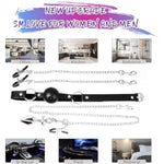 Bdsm Bondage Restraint Kit With Breathable Ball Gag, Nipple & Clit Clamps, Stainless Steel Anal Plug – Adjustable Pu Leather Chastity Harness For Sensory Play, Roleplay, And Submissive Training