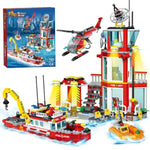 City Marine Fire Station Building Sets,740Pcs Stem Toys Building Blocks For Boys 8-12