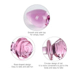 Rose Crystal Glass Butt Plug Featuring A Base,Mini Pink Glass Anal Plug, Anal Masturbation Plug For Men Women Gay And Couples