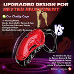Male Chastity Device with 10 Vibrations and App Control - Adjustable Penis Cage for Men