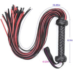 Leather Sex Flogger Bdsm Spanking Whips Tease Ticklers With Non-Slip Woven Handle Long Tassel Flirting Fantasy Cosplay Sm Adult Sex Toys (Red Black)