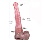 Lifelike Giant Silicone Horse Dildo 13.87in with Suction Cup - Brown L