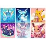 6 Pack Cartoon Paint by Numbers Kits for Kids, 8 x 8 Inch Canvas Crafts