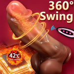 Thick Dildo Thrusting G-Spot Dildo Vibrator, Silicone Realistic Anal Dildo With 360° Swing, 9 Vibrating, 42? Heating, Butt Plug Whit Suction Cup For Vagina Anal Play Sex Toys For Women Men