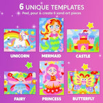 Glow Sand Art Kit for Kids with 14 Colors, 6 Templates & 4 DIY Sheets