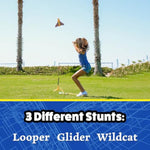 Stomp Rocket Stunt Plane Launcher Toy for Kids - 3 Foam Airplane Toy Soars Over 100 Feet - Unique Tricks & Adjustable Plane Rocket Launcher Stand - Fun Outdoor Toys & Gift for Boys or Girls