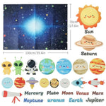 Toddler Solar System Felt Board Story Set, 33Ft Planet Flannel Board, Space Toys For 3-5 Year Olds, Montessori Educational Sensory Toys, Activity Board For Boys And Girls