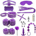 Bdsm Restraints Kit For Couples – Complete Bondage Set With Handcuffs, Blindfold, Collar, Rope – Adjustable, Beginner Friendly, Multiple Sizes & Colors Available (14 Pcs)