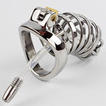 Large Stainless Steel Cock Cages for Men - 50mm Ring Size, Metal Chastity Device with Lock, Adult Sex Toy for Abstinence and Penis Exercise