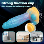 Glow In The Dark Monster Dildo Extra Large Fantasy Dildo Luminous Silicone Glowing Dildo With Suction Cup.Fluorescent Glow Dildo For Deep Penetration And Intense Role Play 6.92In (S)