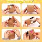 10 Pcs Mini Bears Plush Stuffed Small Fuzzy Bulk Animal Doll, Curly Teddy Bear Party Favors Valentine'S Day Gift Toys With Paper Houses For Kids' Birthday Party Supplies(Brown, Apricot)