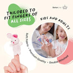 20-Piece Story Time Finger Puppets Set - Cloth Velvet Puppets - 14 Animals And 6 People Family Members