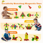 46Pcs Mini Magnetic Tiles, Magnetic Tiles Travel Set With Case, Stem Educational Building Set Construction Toys For Kids Ages 3+, Portable Building Toys For Toddlers, Boys & Girls Birthday Gift